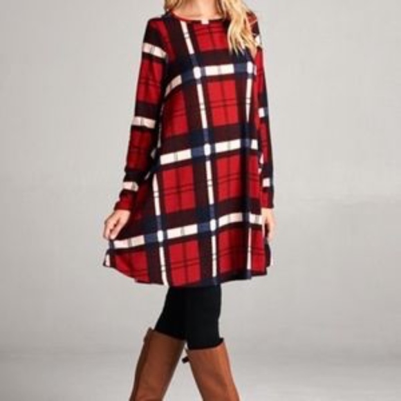 Christina Plaid Sweater Dress - Picture 3 of 4